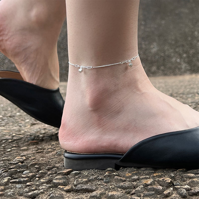 정통  하트 매력 여성용 발목 발목 팔찌 다리 액세서리 맨발 쥬얼리 여름